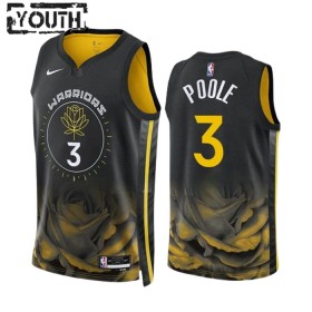 Golden State Warriors Poole 3 Jordan 2022-23 City Edition Musta Lasten Pelipaidat Swingman